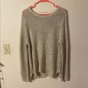 Lauren Conrad Light Green/Cream Shimmer Cozy Knit Sweater